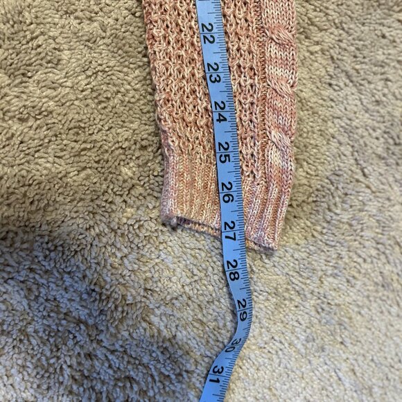 Pink Rose Basket Weave Pattern Knit Long Sleeve Round Neck Sweater Size M - Picture 12 of 12